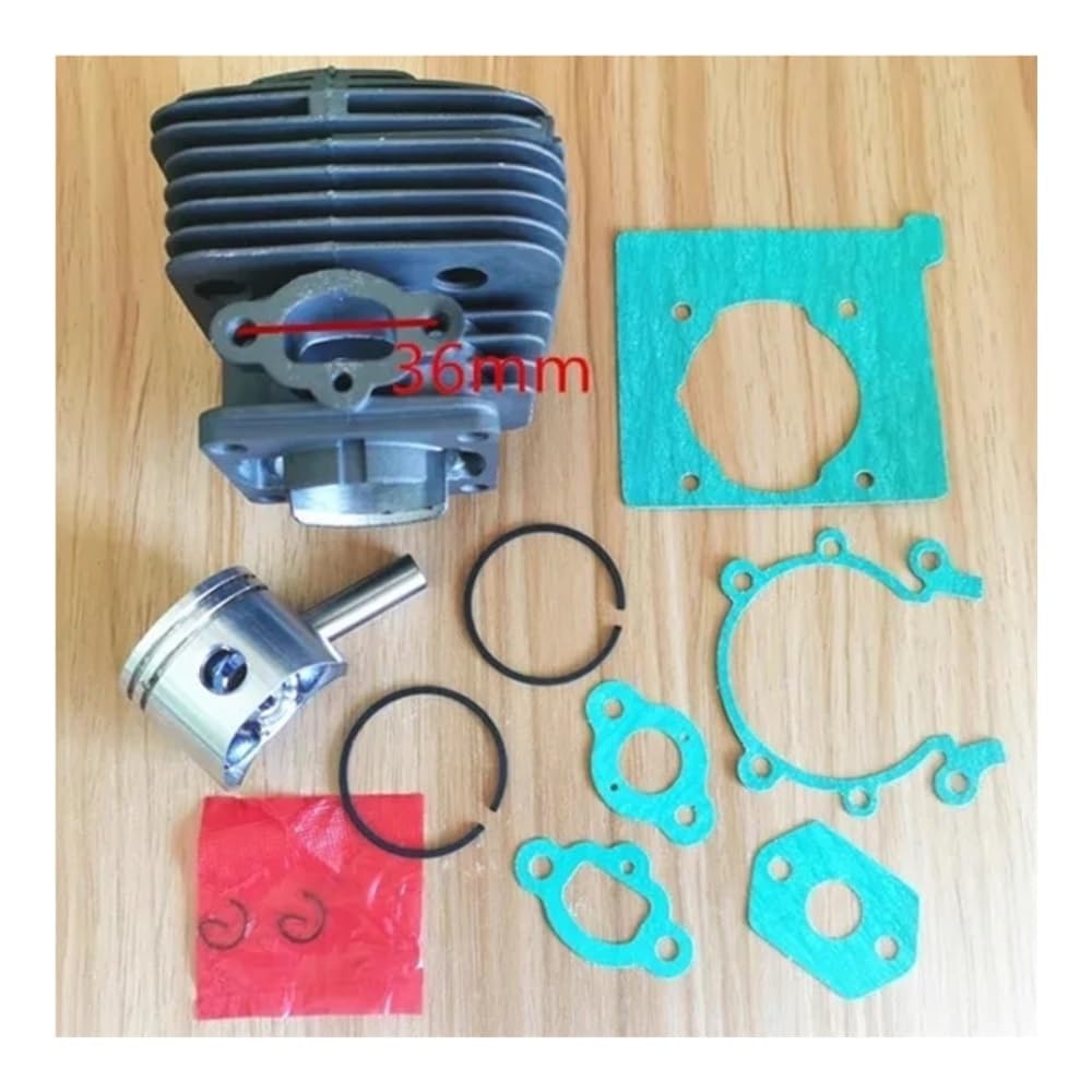 Kit de pistón de Cilindro de 40mm y Junta Completa Compatible con desbrozadora OM43 OM44, cortadora Zylinder con Clips de Pasador de Anillo de pistón