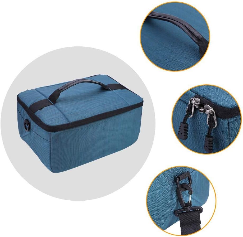 Acouto camera lens case, Protective Insert Partition Handle Camera Lens Bag Case Pouch, Camera Liner Bag, Zipper DSLR Camera Bag(Blue)