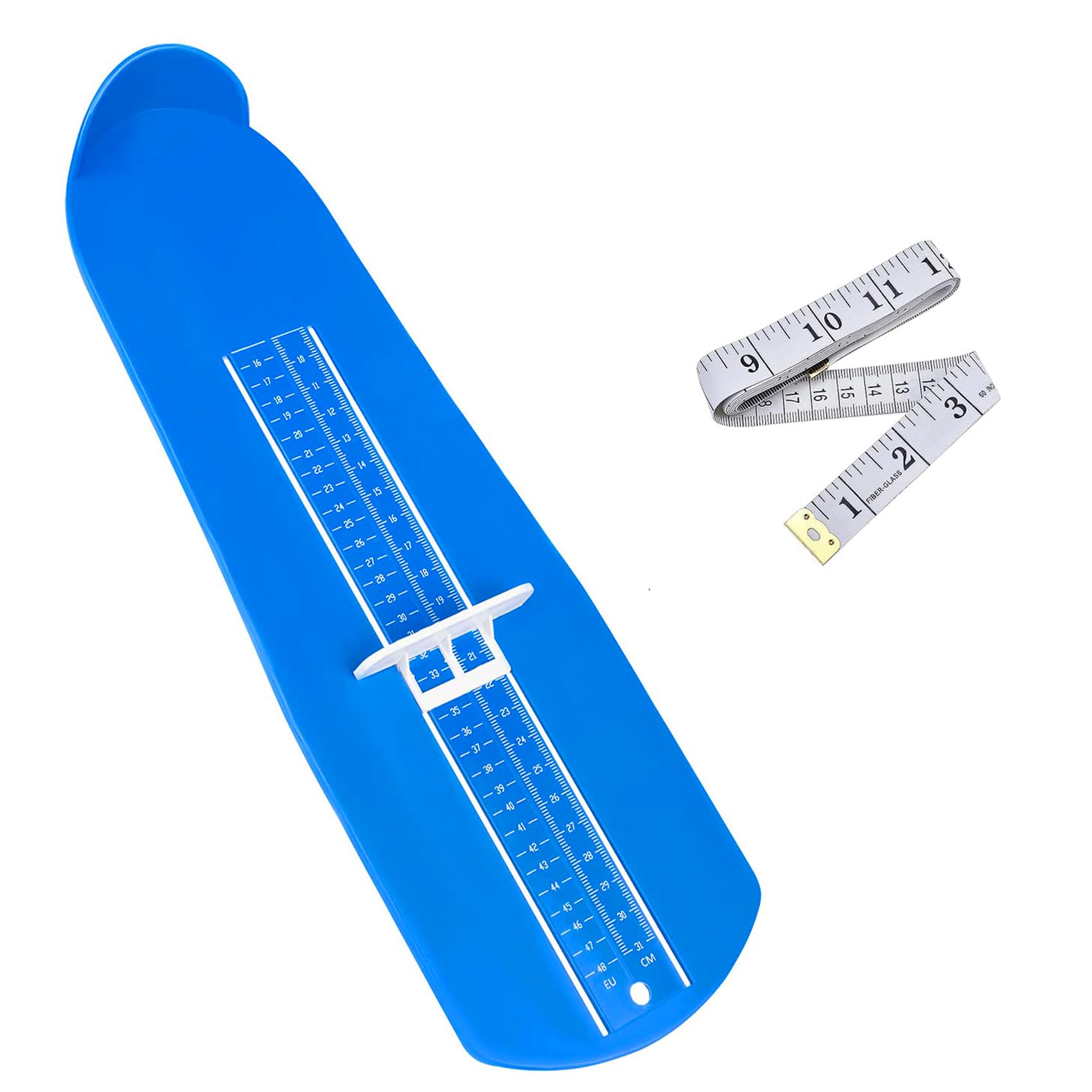 Pédimètre Adulte + Ruban 1,5m - Mesureur De Pieds Précis 18-47 EU, Appareil Mesure Pointure Chaussures Enfants & Adultes