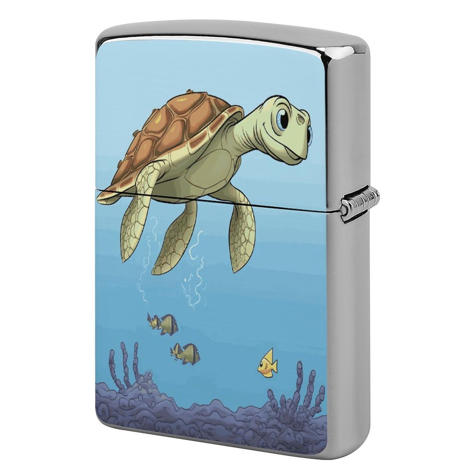 Fodpand Style Finding Sea Turtles Metal Lighter Case Cover Lighter Sleeve