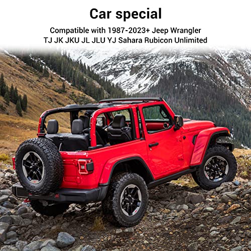 Jwwy Roof Top Hammock Rear Trunk Restraint Baggage Cover Mesh Roof Cargo Net For 1987-2023+ Jeep Wrangler Tj Jk Jku Jl Jlu Yj Sahara Rubicon Unlimited Blue #TOP4