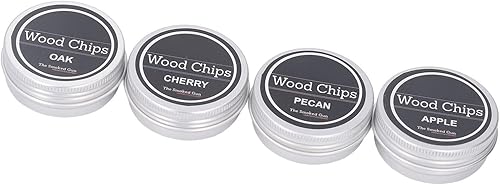 Miniatura 8 de Chips de madera para ahumar cócteles de madera frutal, 4 sabores, incluyendo cerezo y nuez roble, para whisky, carne de res, cerdo, pollo, pescado,