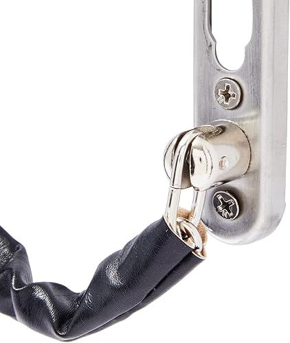 Miniatura 3 de Paquete de 3 cerraduras de cadena de acero inoxidable con funda de cadena de piel sintética, cerraduras de cadena de seguridad tipo deslizante de