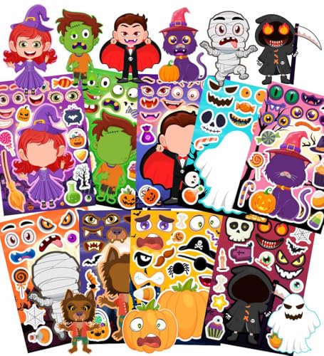 36 Sheets Halloween Stickers for Kids – Party Favors, Trick or Treat Games, Halloween Crafts, Classroom Rewards, Party Supplies by SINEHE - Used condition - Image 3