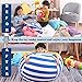 Lukeight Stuffed Animal Storage Bean Bag Chair for Kids, Zipper Storage Bean Bag for Organizing Stuffed Animals, Stripe Bean Bag Chair Cover, (No Beans) Large