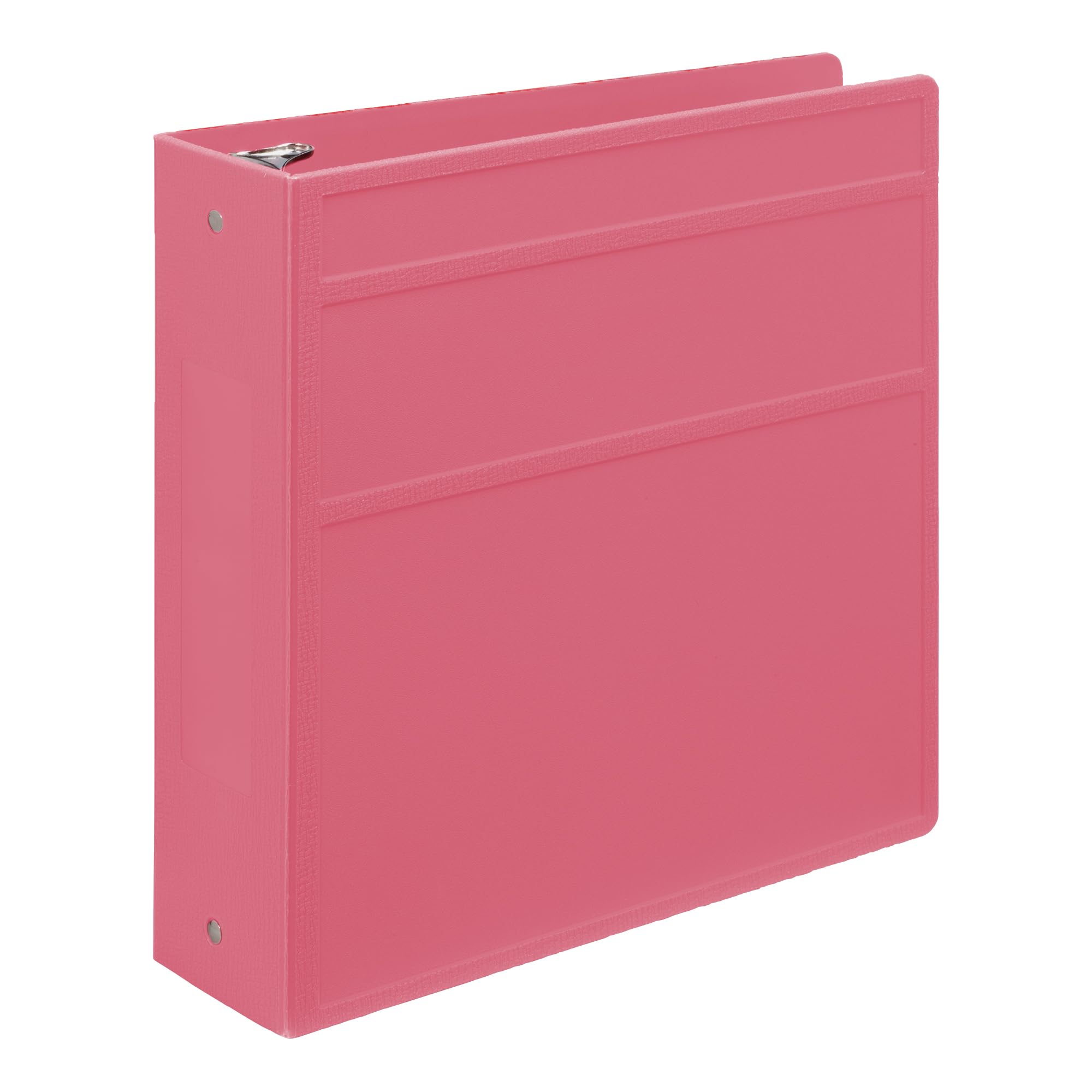 Carstens Raccoglitore a 3 anelli resistente da 7,6 cm, apertura laterale, rosa gomma da masticare