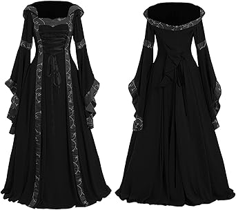 OIOLOYJM Renaissance Costume Women Medieval Sexy Plus Size Witch Vampire Gothic Halloween Costumes Woman 2025 Clothes Dresses