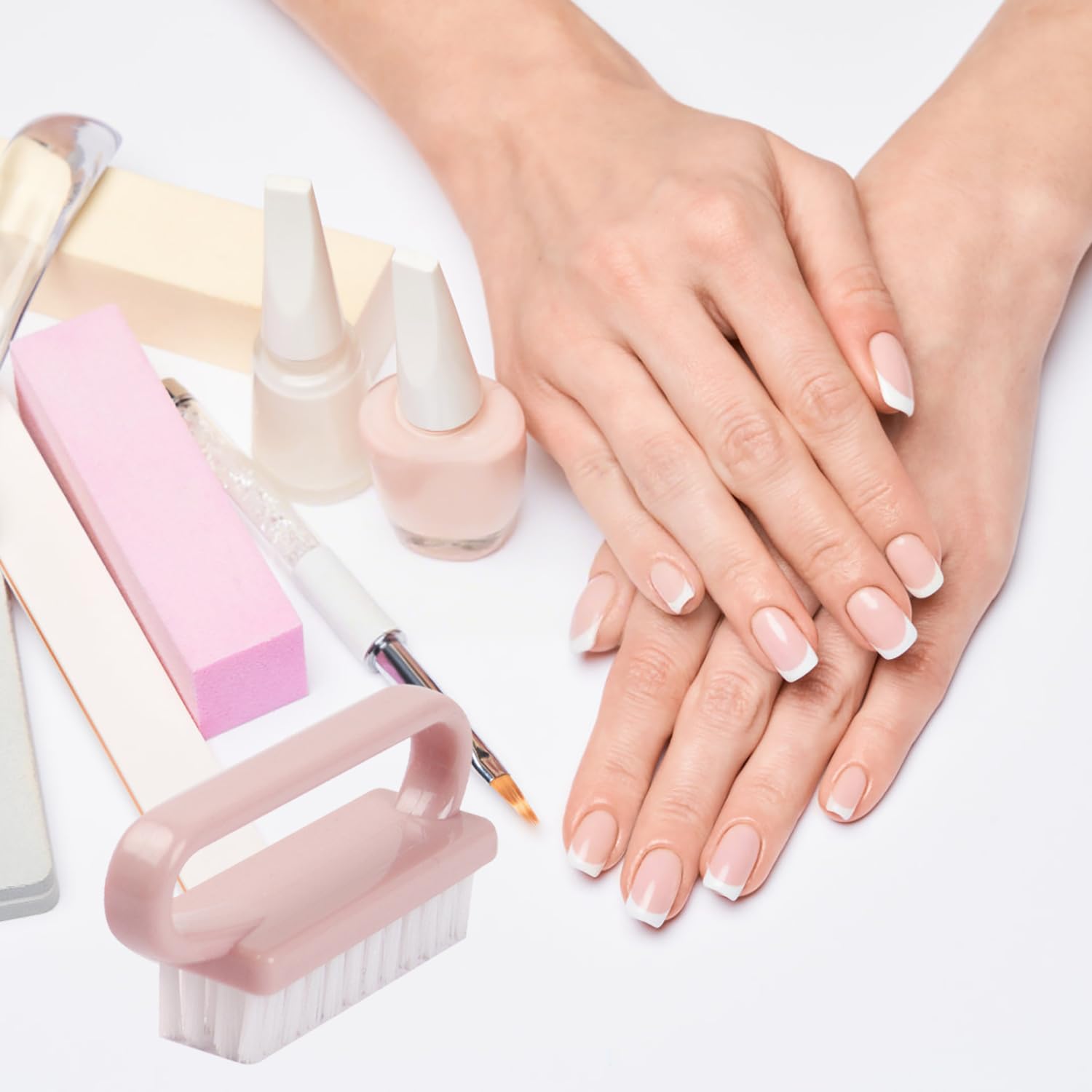 3 PCS Spazzola Per Unghie, Maniglia Grip Pennello per Unghie, Lavaggio di Mani Spazzolino per Unghie Per Pulizia E Pulizia Delle Unghie, Pennelli per Pedicure(Pink)
