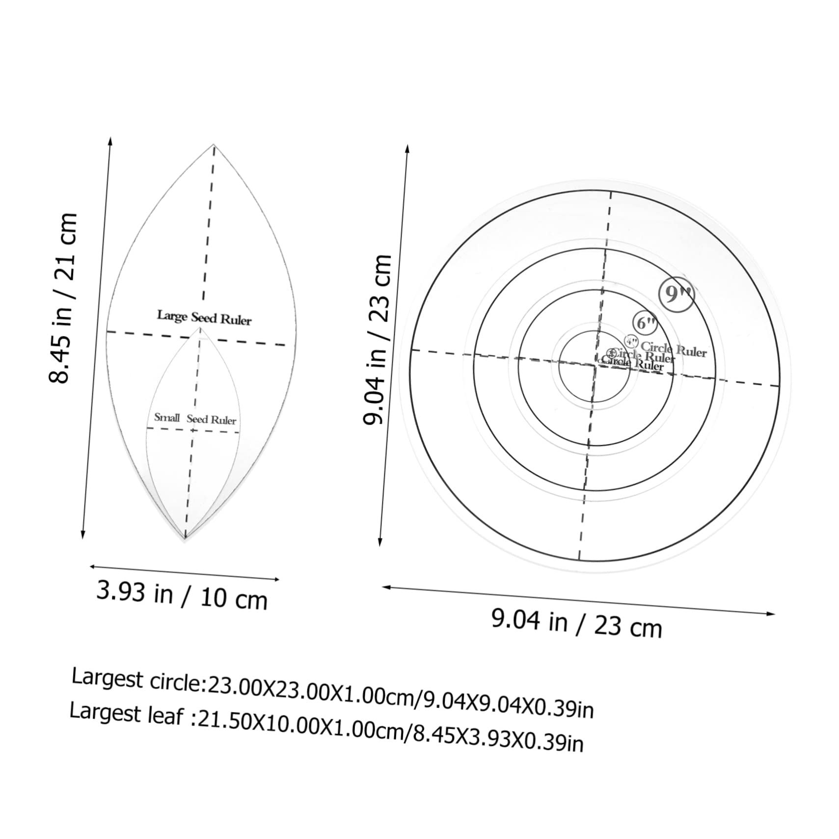 Veemoon 1Set Quilting Templates for DIY Sewing Durable and Easy to Use Patchwork Aid for Table Flags and Crafting for Machine Quilting and Embroidery