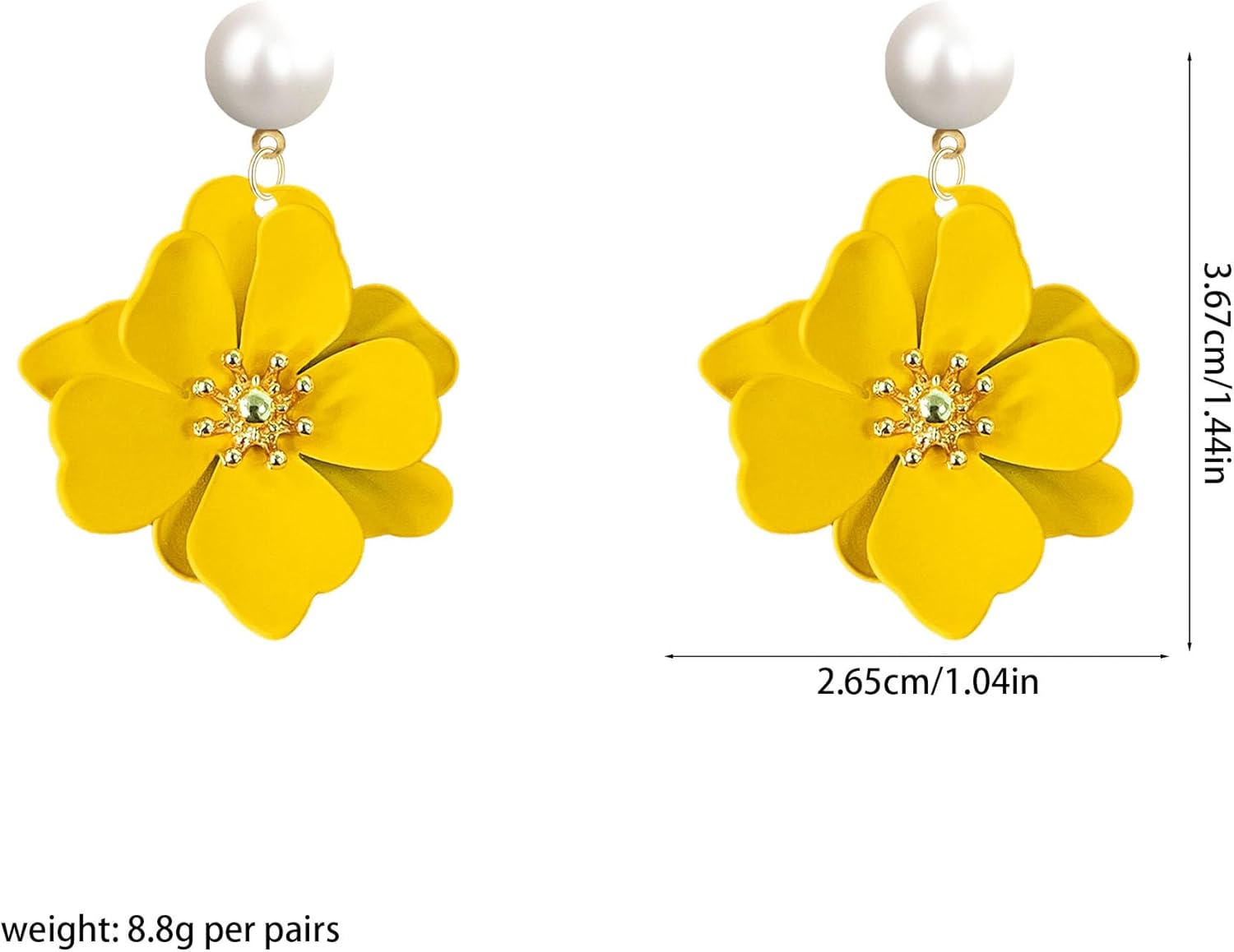 Pearl Flower Stud Earrings for Women Floral Pearl Earrings with Gold Bud Small Studs Hypoallergenic for Her Wedding Birthday Anniversary - Image 4