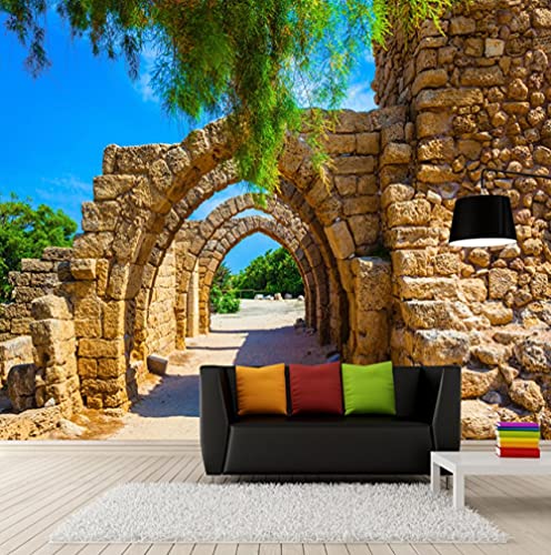 Fototapete 3D Stereoskopische Bögen Backsteintapete Malerei Tapeten...