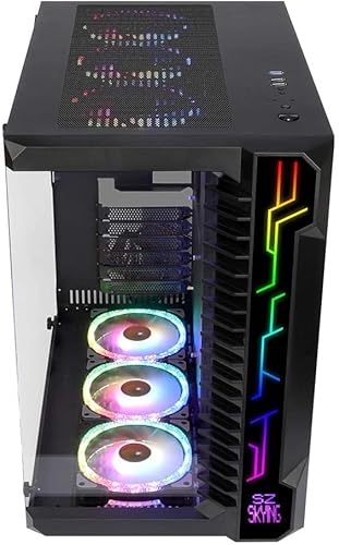 Szskying Gaming Pc Case With 10Pcs Fans Argb,Computer Tower Case Airflow 3.0 Usb,Tempered Glass Panel Control Remote Black. #TOP4