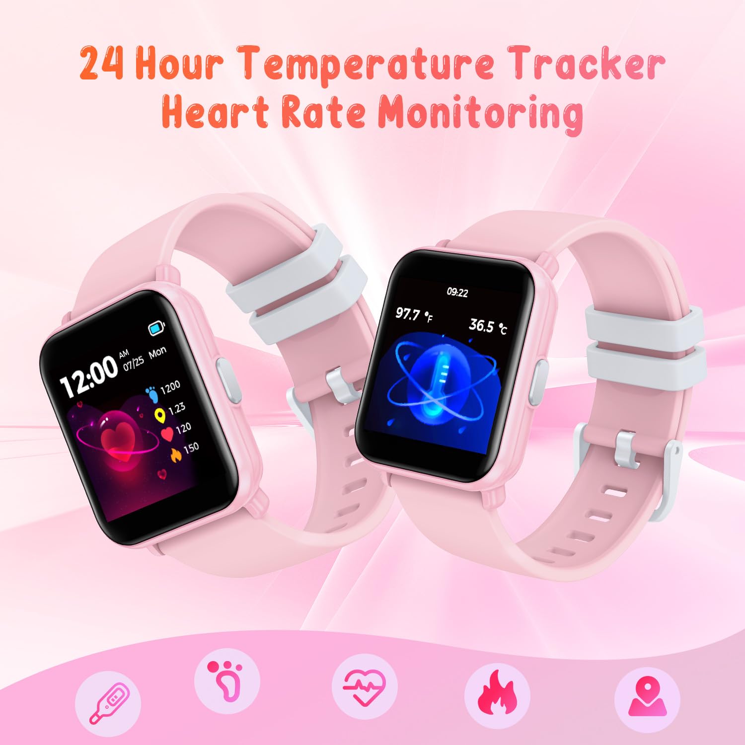 Reloj Inteligente Niño Smartwatch Niña: Pulsera Actividad Inteligente con Podómetro Monitor de Sueño Contador de Calorias 1.4" Impermeable IP68 Mutil Modos Deportivo Juegos Reloj para Niños y Niñas