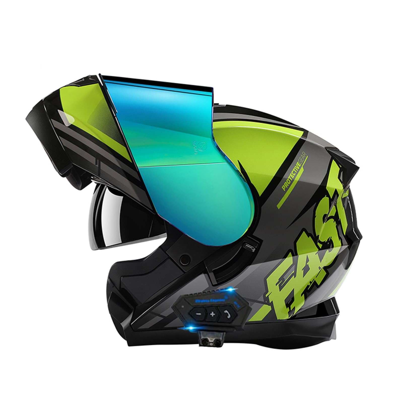 ZHTBATE Flip Up Modular Motorcycle Helmet ECE Approved Full Face Moped Scooter Street Bike Helmet with Visor Motocross for Adults