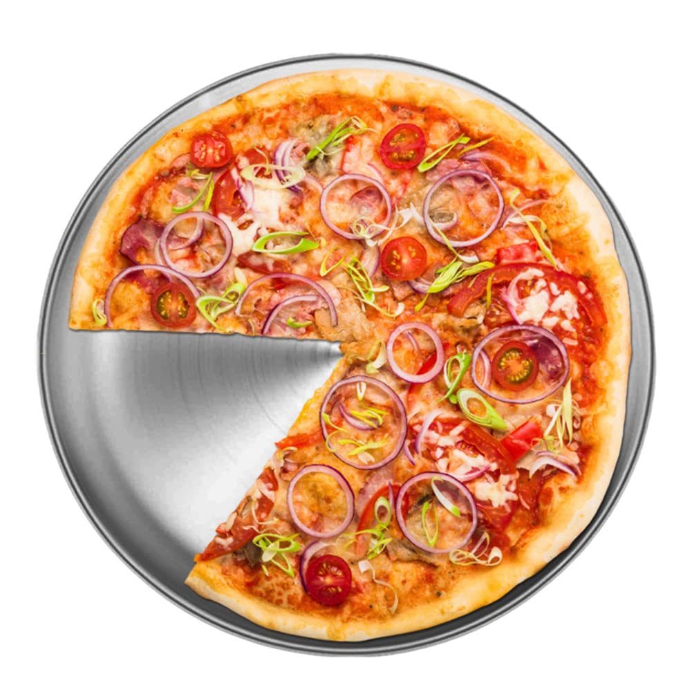 Plateau de rangement multifonctionnel rond en métal, poêle à Pizza en acier inoxydable pour gâteau aux fruits 34cm, décor