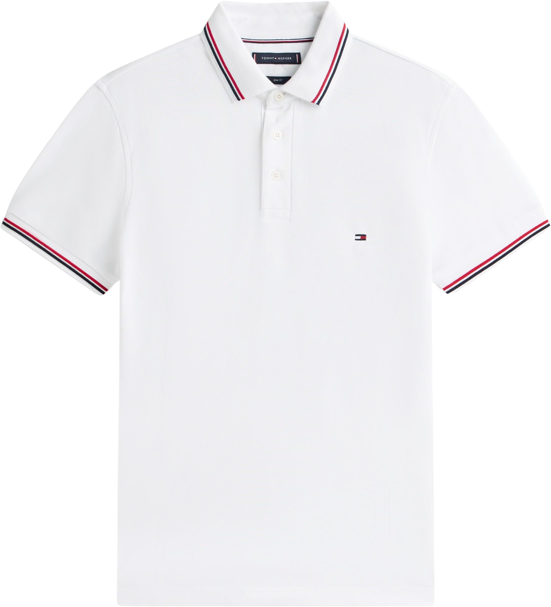 Tommy Hilfiger Herren Poloshirt Kurzarm Slim Fit mit Kontrast-Details