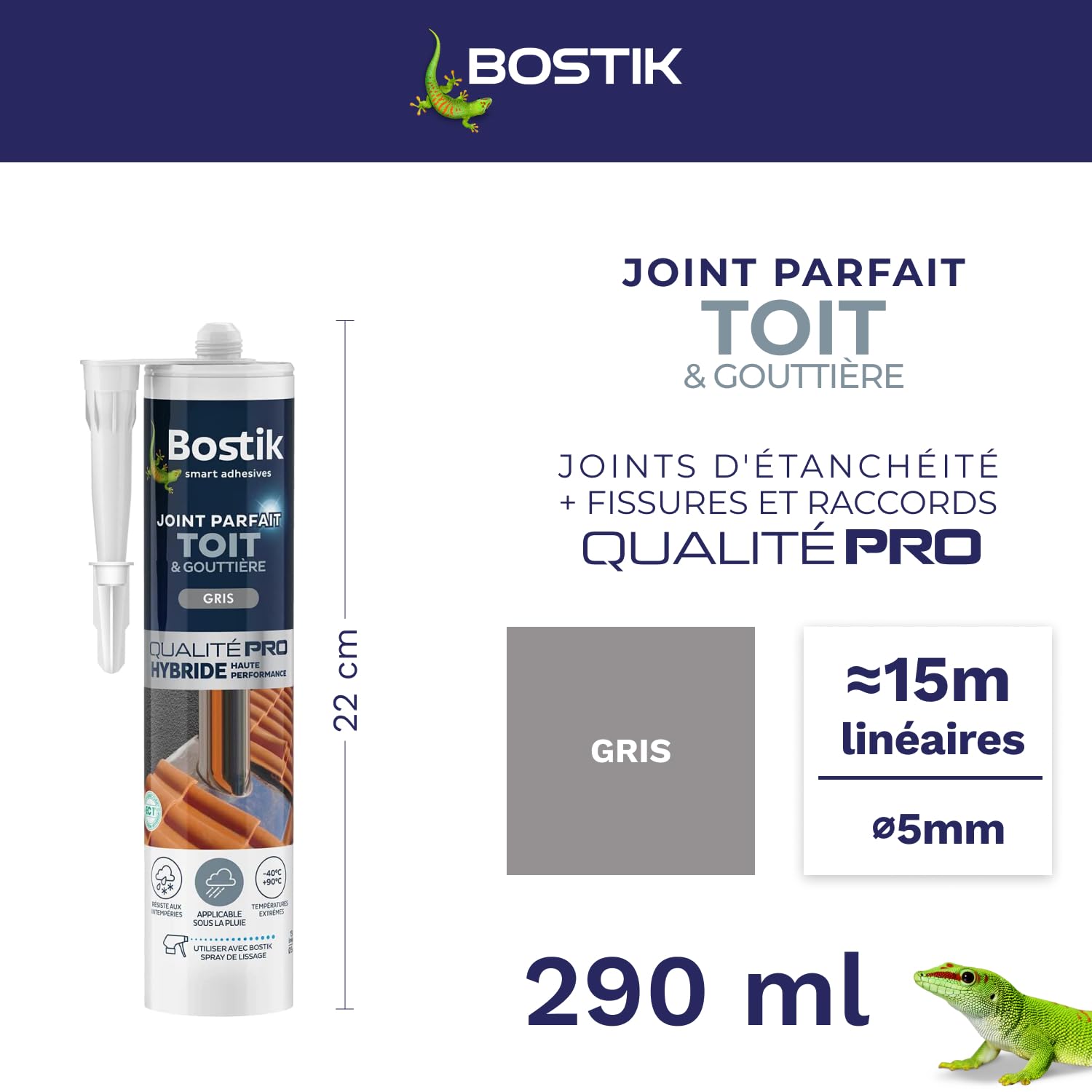 SIKA Multiseal Terre Cuite, Bande d'étanchéité autocollante résistante à la déchirure & Bostik Mastic d’Étanchéité Joint Parfait Toit et Gouttière – Tous Matériaux – Extérieur