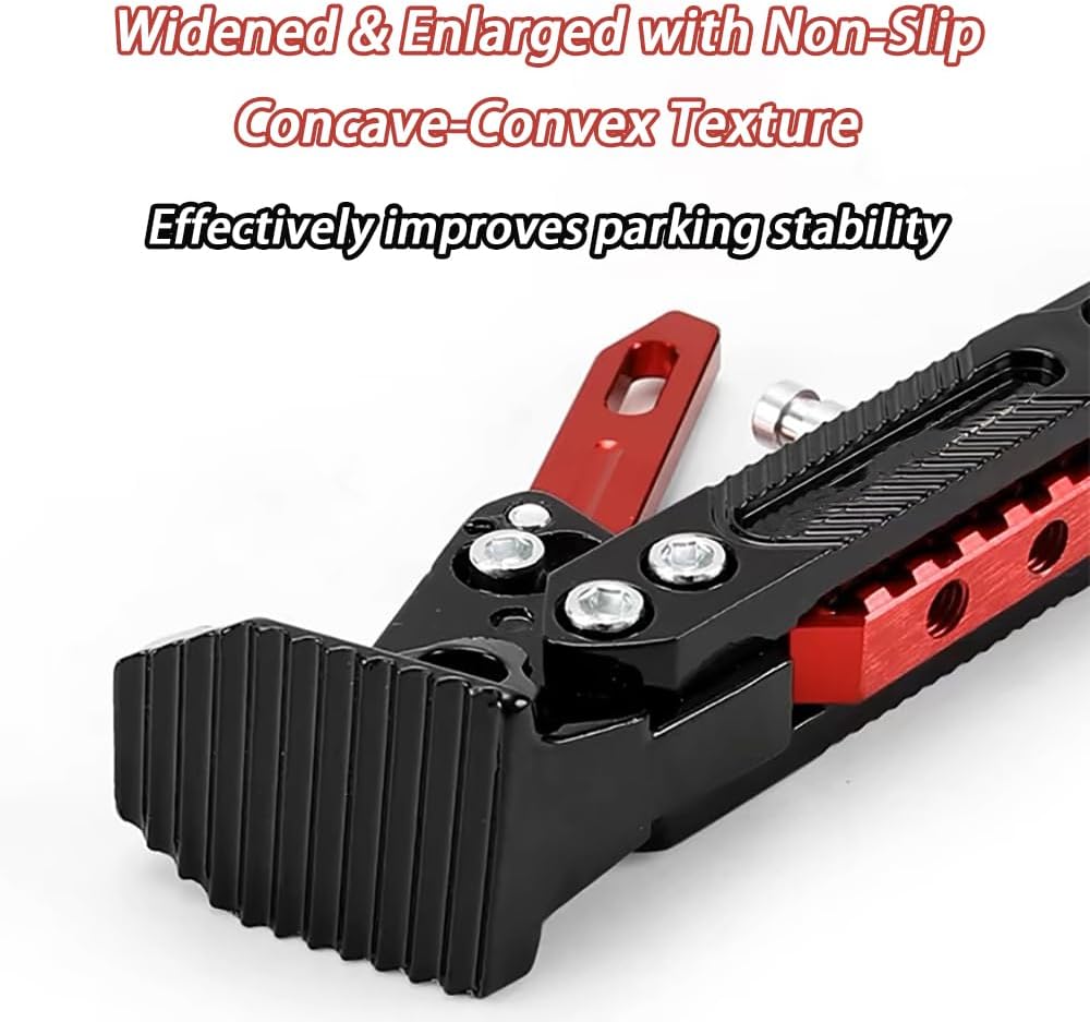 Universal Motorcycle Kickstand for Honda CB300R CB150R CB250R CB 300R 150R 250R, Adjustable Motorcycle Side Stand Kickstand, Aluminum Alloy, Anti-Slip Foot Pad for Most Motorcycles,A Black