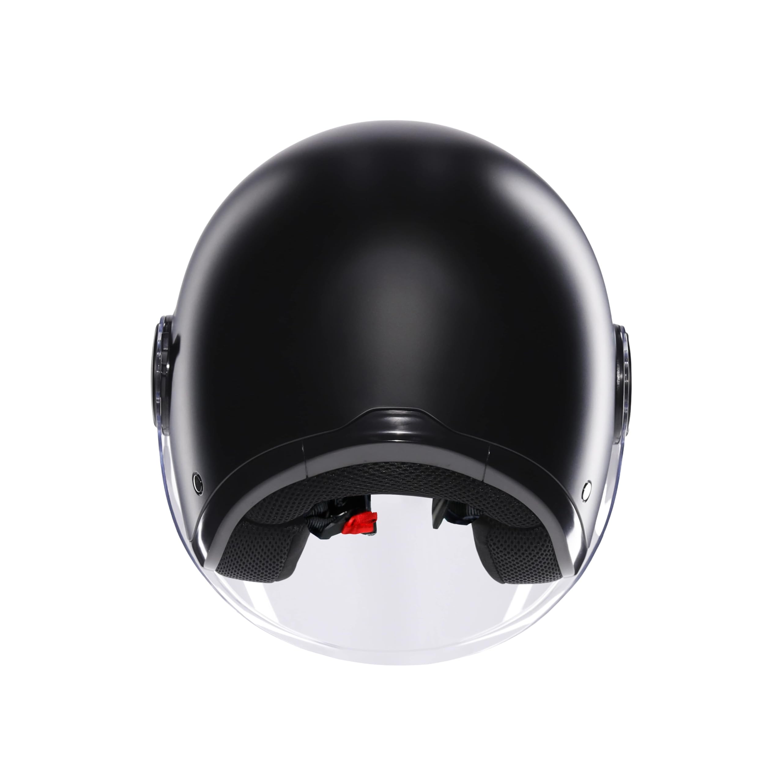 AGV - ETERES E2206, Casque Moto Jet Unisexe, Casque Moto Ouvert avec Anneau Antivol, Visière Anti-Rayures et Anti-UV, Technologie d'Absorption Instantanée de la Sueur, Matt Black, M
