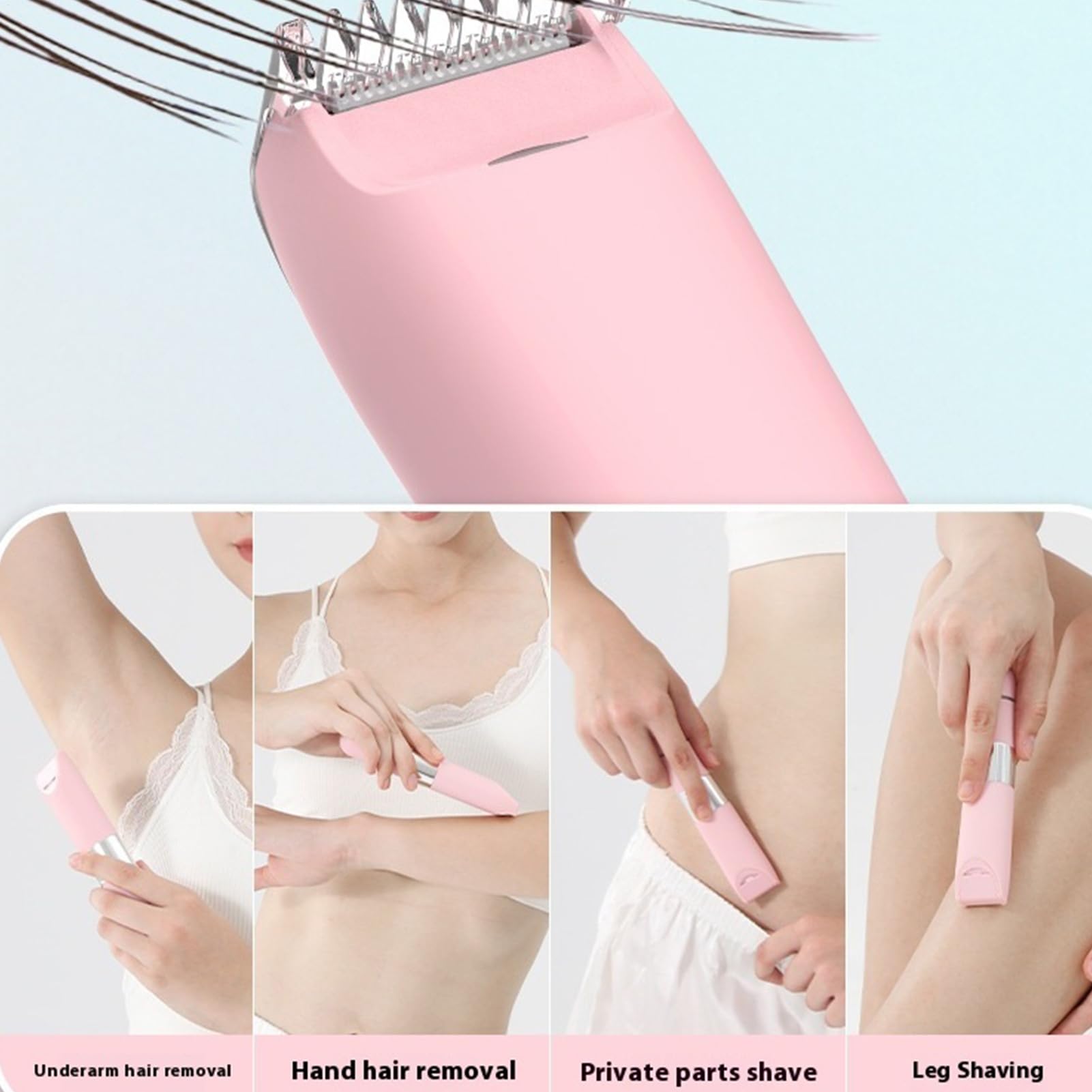 Bikini-Trimmer, elektrisch, wiederaufladbar, trocken und feucht