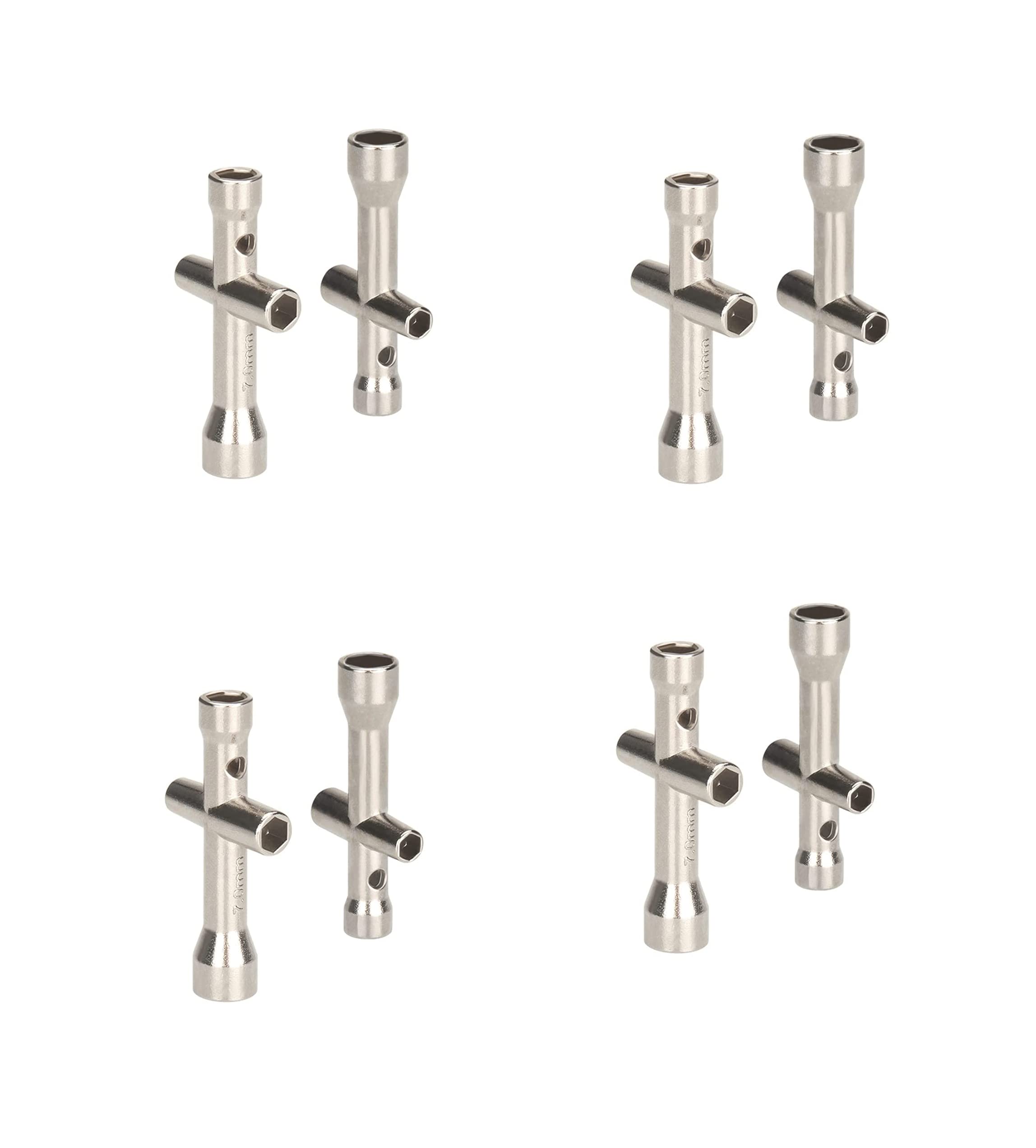 xcluma Nozzle Mini Spanner M2 M2.5 M3 M4 Screw Nut Hexagonal Cross Wrench Sleeve Mini Socket Maintenance Tool 3D Printer Parts (Pack of 4)