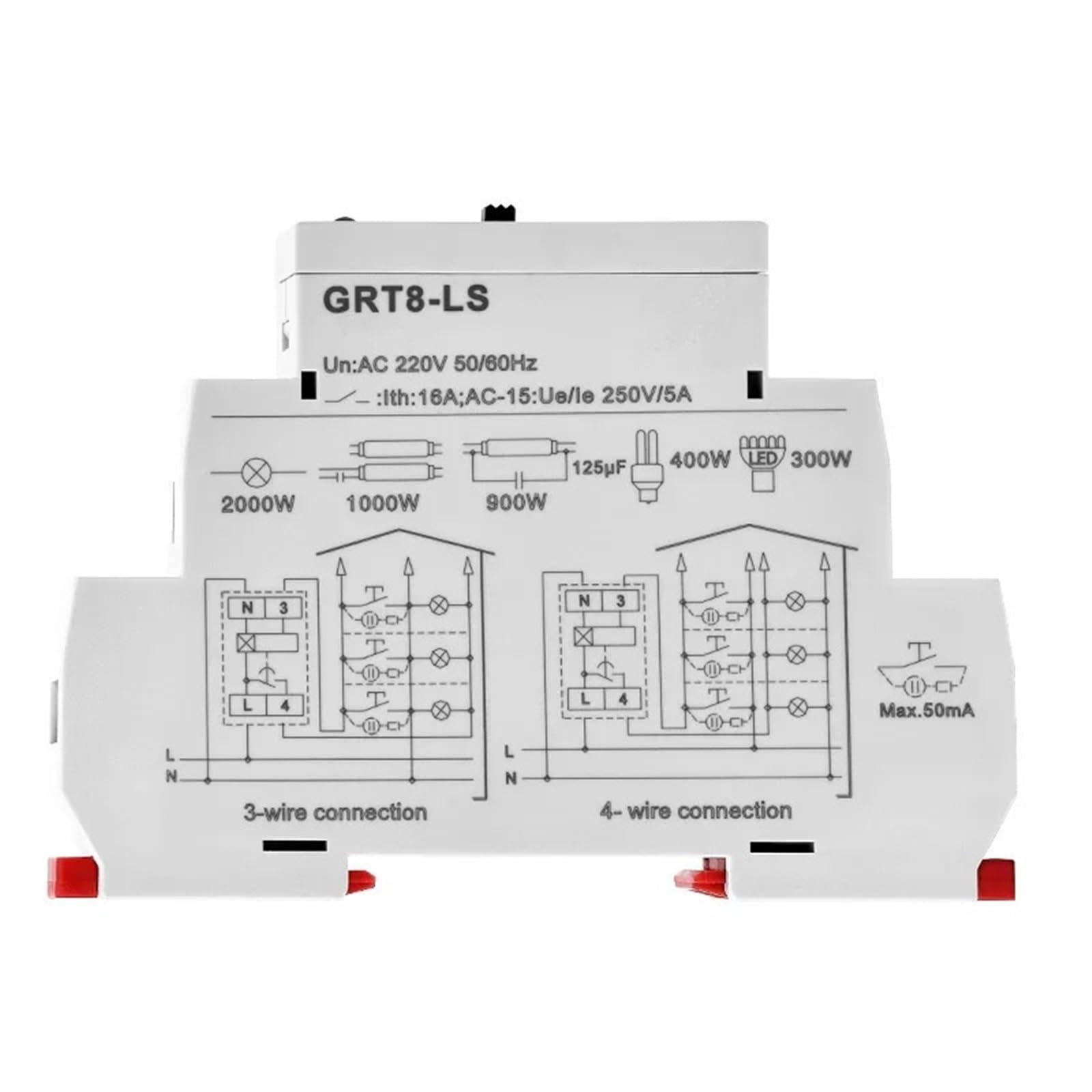 GRT8 Din schiene Treppenhaus Schalter Beleuchtung Timer Schalter 230VAC 16A 0,5-20 minuten Verzögerung off Relais