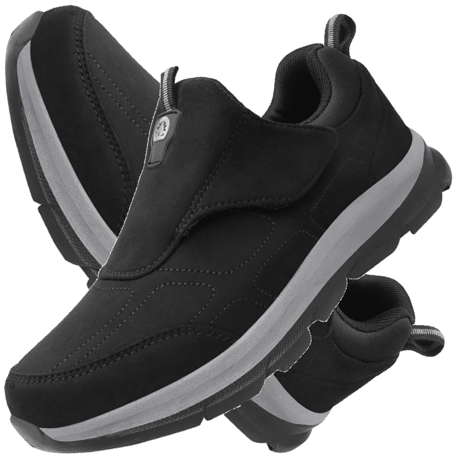 Aocase Diabetic Trainers for Men Extra Wide Fitting Men's Memory Foam Diabetic Slippers Extra Wide Edema Swollen Slippers Wide Fitting Mens Shoes,Men black,45/275mm