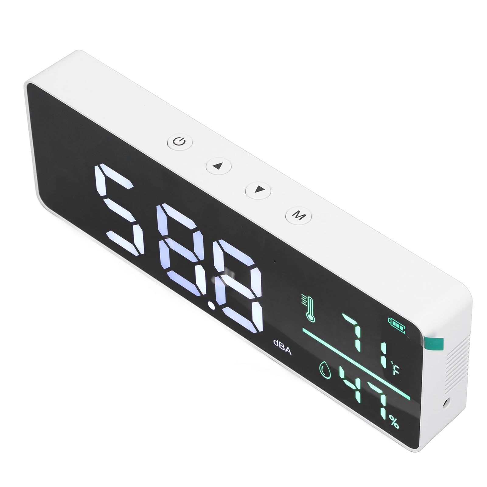 Probador de decibelios 3 en 1 - 30 a 130 DBA - Sonómetro de pared LED - Humedad y temperatura