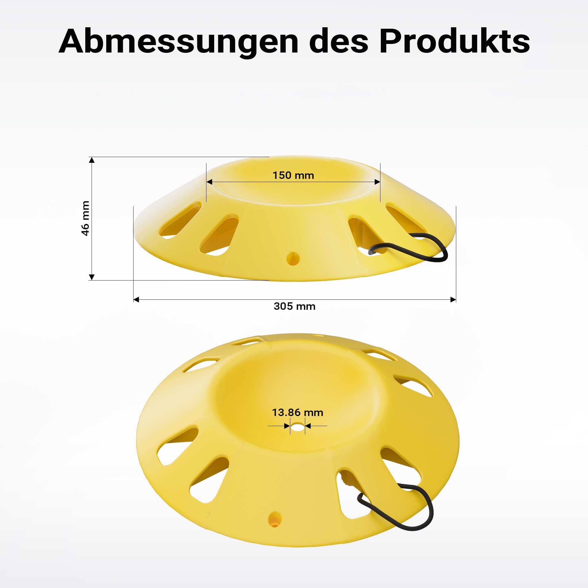 Wiltec Stützradunterlage rund 305 mm bis 1995 kg, HDPE Stützrad Halterung für Stützrad bis Ø 150 mm, Unterlegkeil Stützrad für Anhänger u. Wohnwagen