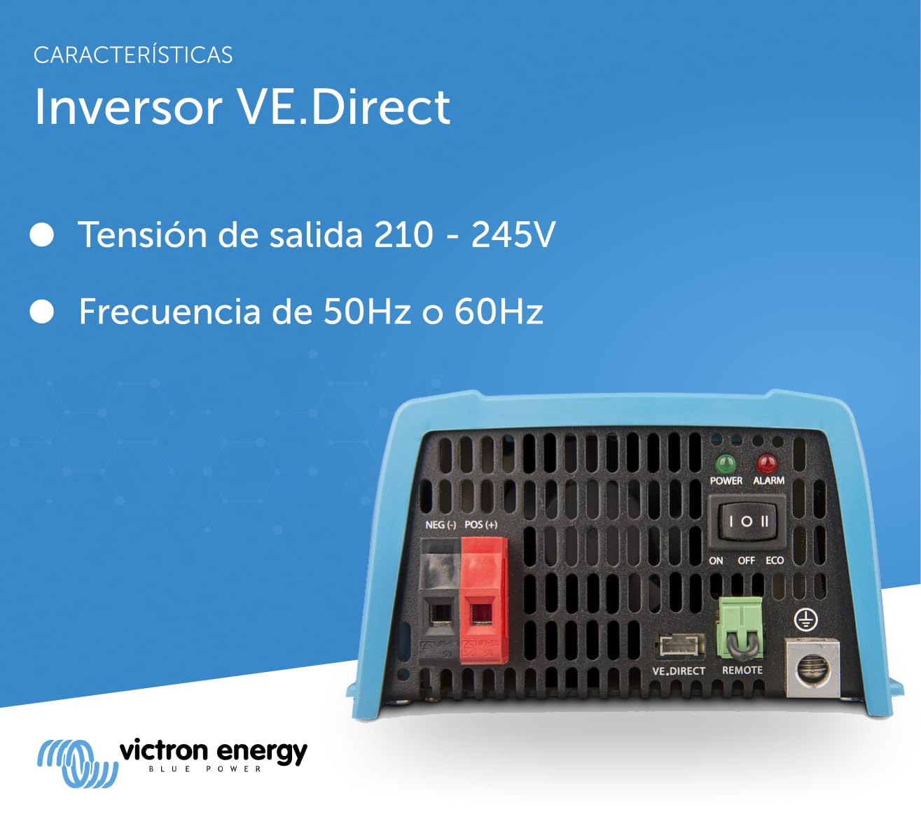 Victron Energy 800VA 12-Voltios 230V CA Inversor de Onda sinusoidal Pura (Schuko)