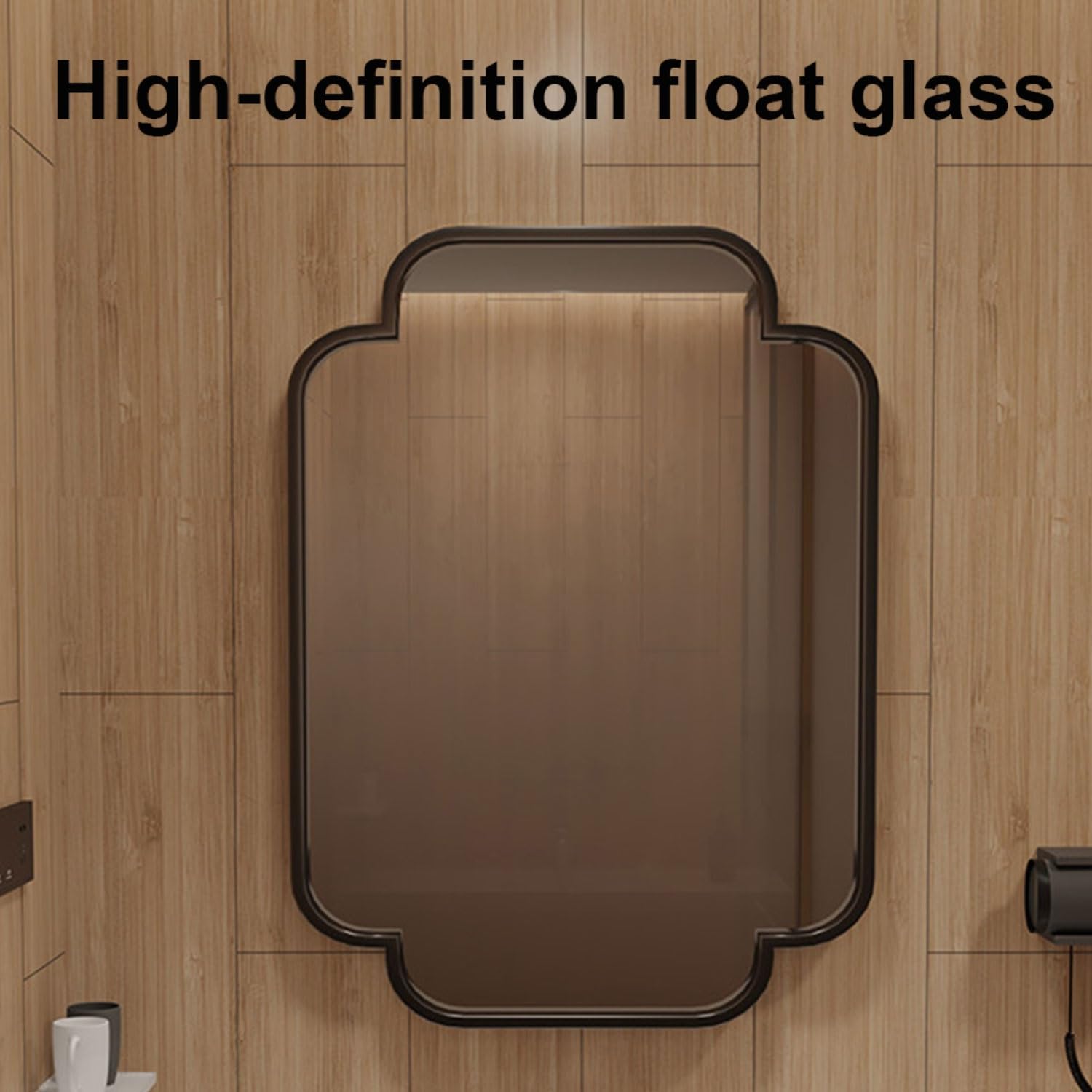 Specchio Rettangolare da Parete，Bagno Specchiera，Facile da Montare, Vetro Temperato，Telaio in alluminio di alta qualità，per Camera Letto, Soggiorno, Armadio, Porta, Palestra(Gold,60*90cm/24*35in)