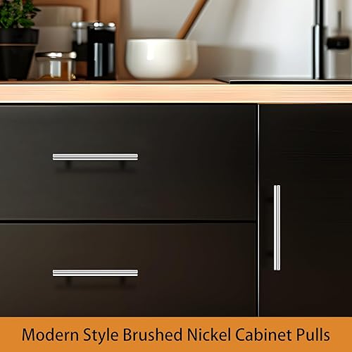 Miniatura 9 de Probrico Paquete de 50 tiradores de gabinete de 3-34 pulgadas con agujero central de 3-34 pulgadas, cromo pulido, barra redonda en T de acero