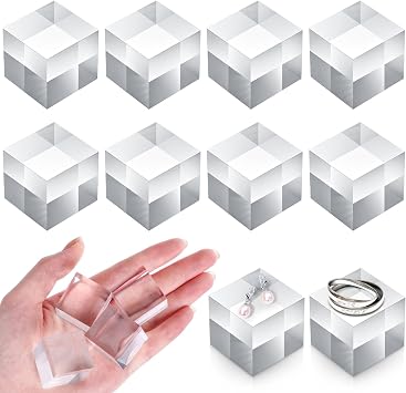 Remerry 8 Pcs Acrylic Display Block Clear Cube 1 x 1 x 1 Inch, Photo Props