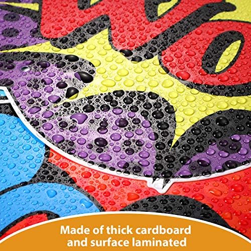 Large Hero Action Sign Cutouts Super Fun Hero Theme Party Supplies Door Hero Sign Hero Theme Birthday Party Hero Super Wall Decorations, 10 Counts