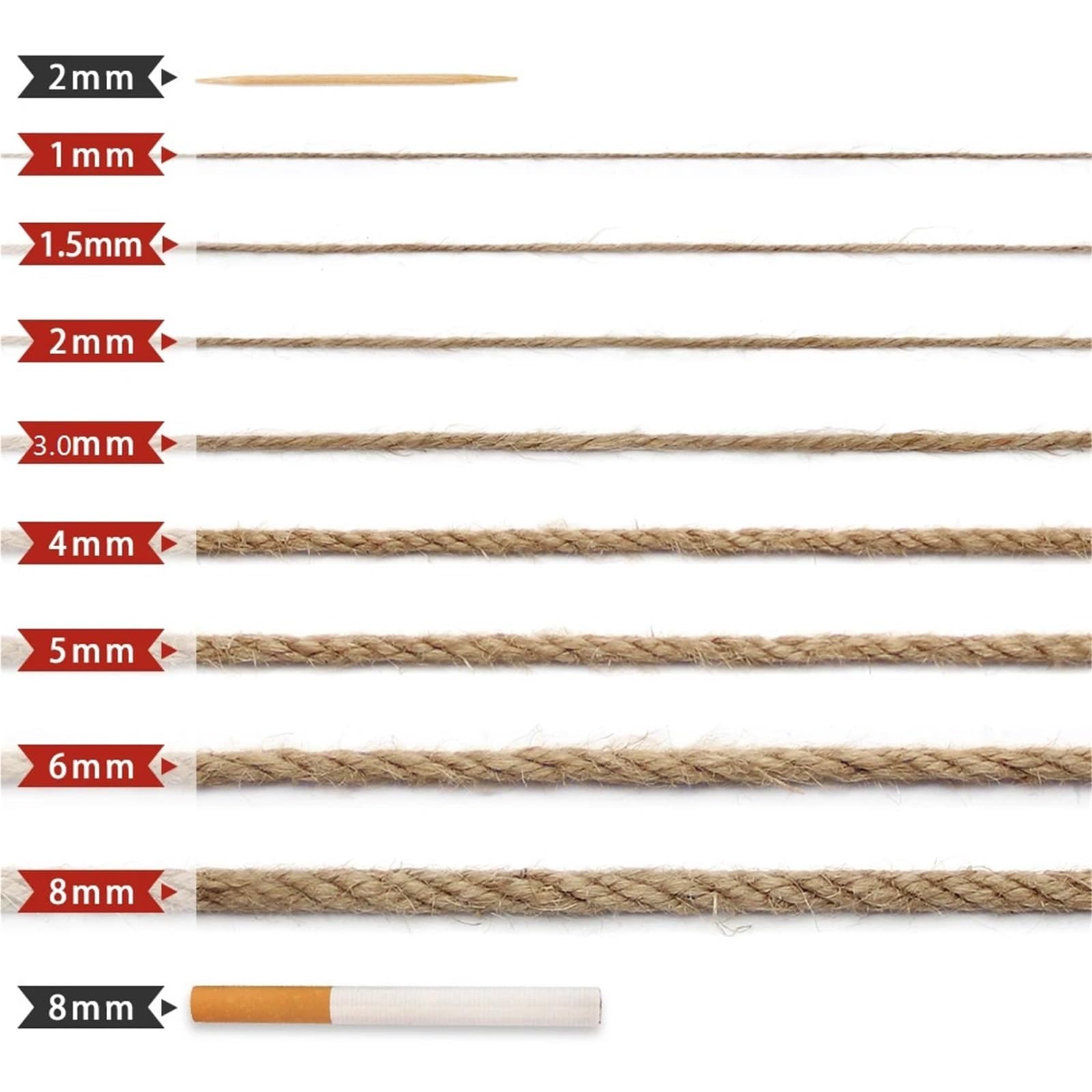 1mm-12mm Jute Seil Schnur Band Handwerk DIY Nähen Party Hochzeit Weihnachten Home Decortion Für Camping Garten