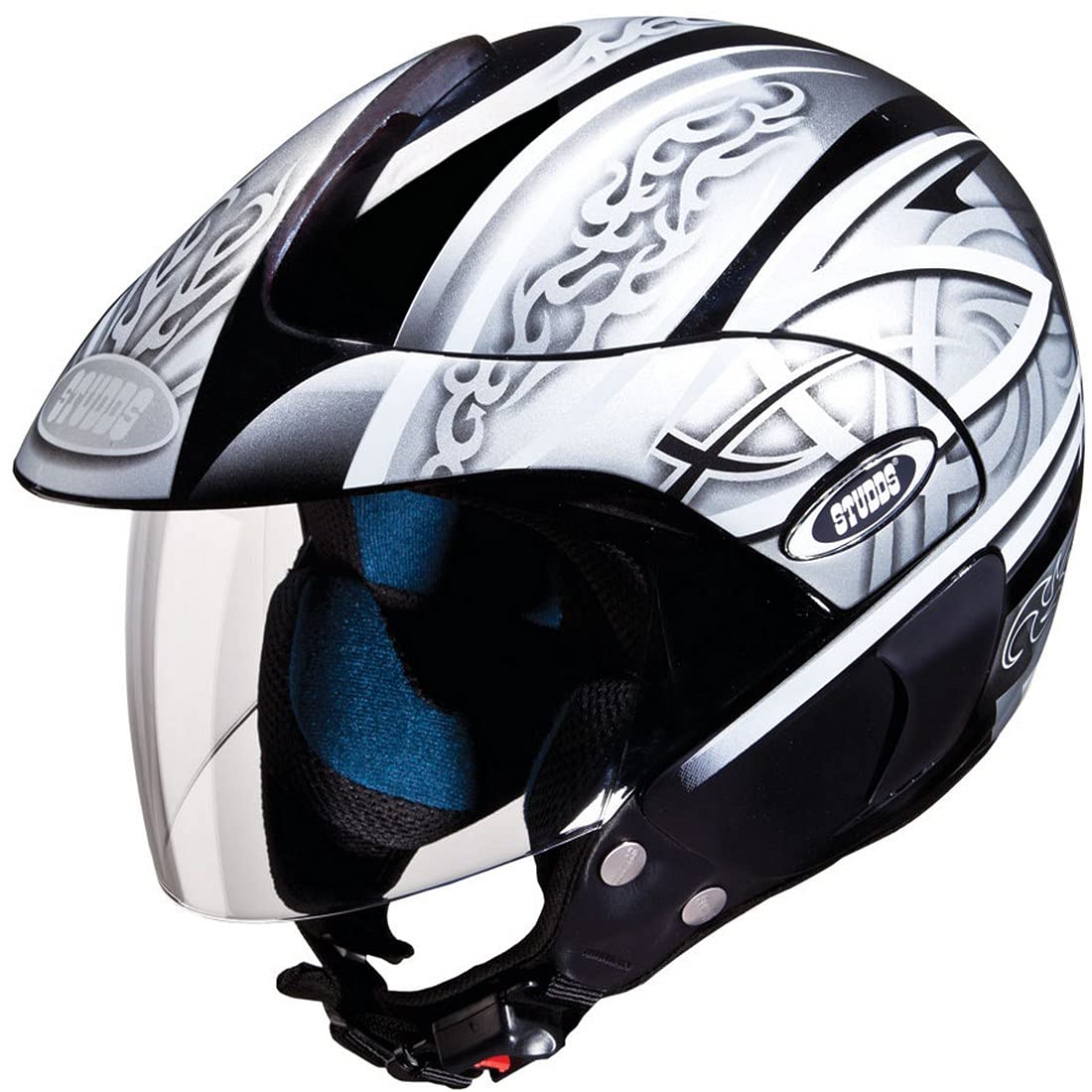 STUDDS Marshall D3 Open Face Helmet (Black Grey, M) Amazon.in Car