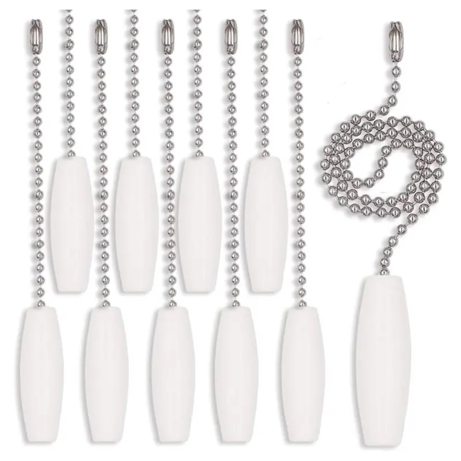 Gwyzax Ceiling Fan Pull Chain Extension 10Pcs 12-Inch Ceiling Fan Pull Chain 3mm Beaded Ball Wooden Pendant