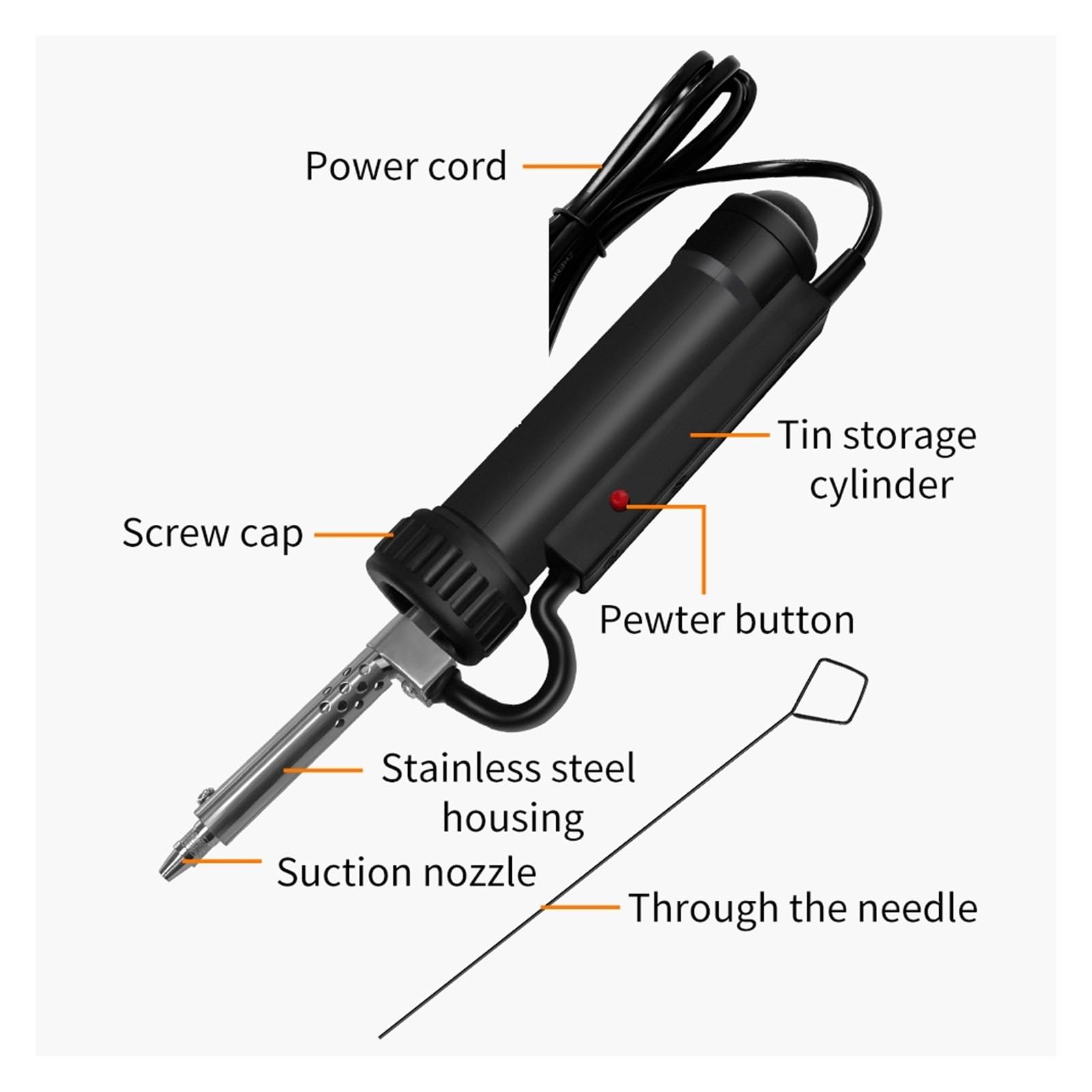 Bomba De Succión Automática For Desoldar Estaño 30 W For Soldar Y Retirar La Soldadura Calentamiento RáPido Con Control Preciso(Blue)