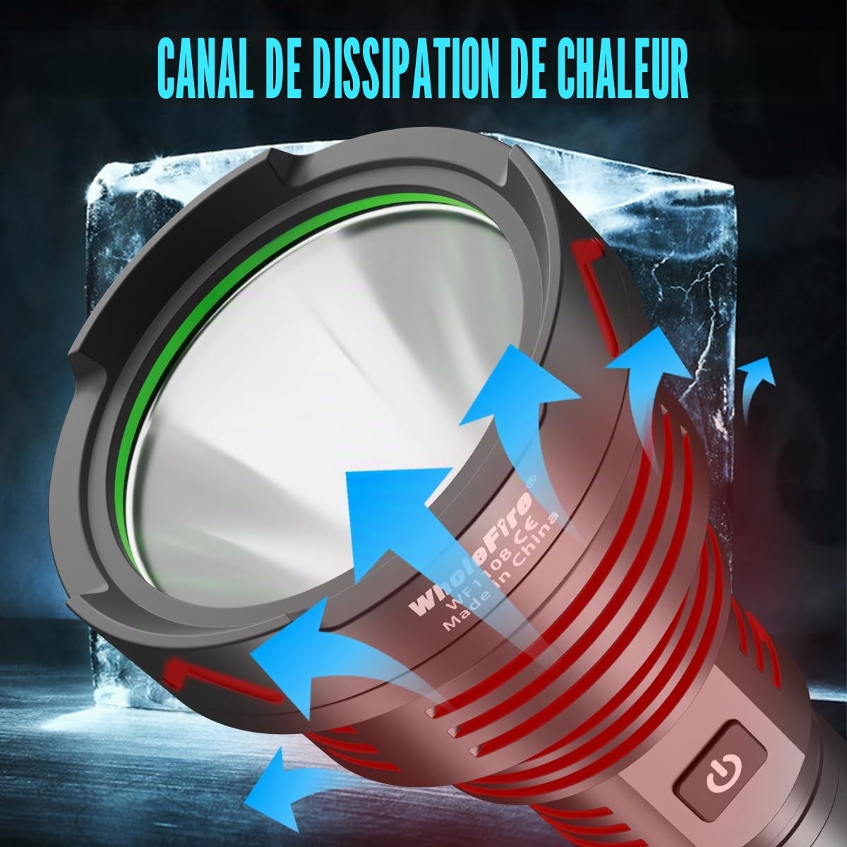 XHP90 Lampe de Poche Ultra Puissante 10000 Lumens Rechargeable | par USB 5 Modes Convient pour une utilisation à l'intérieur et à l'extérieur