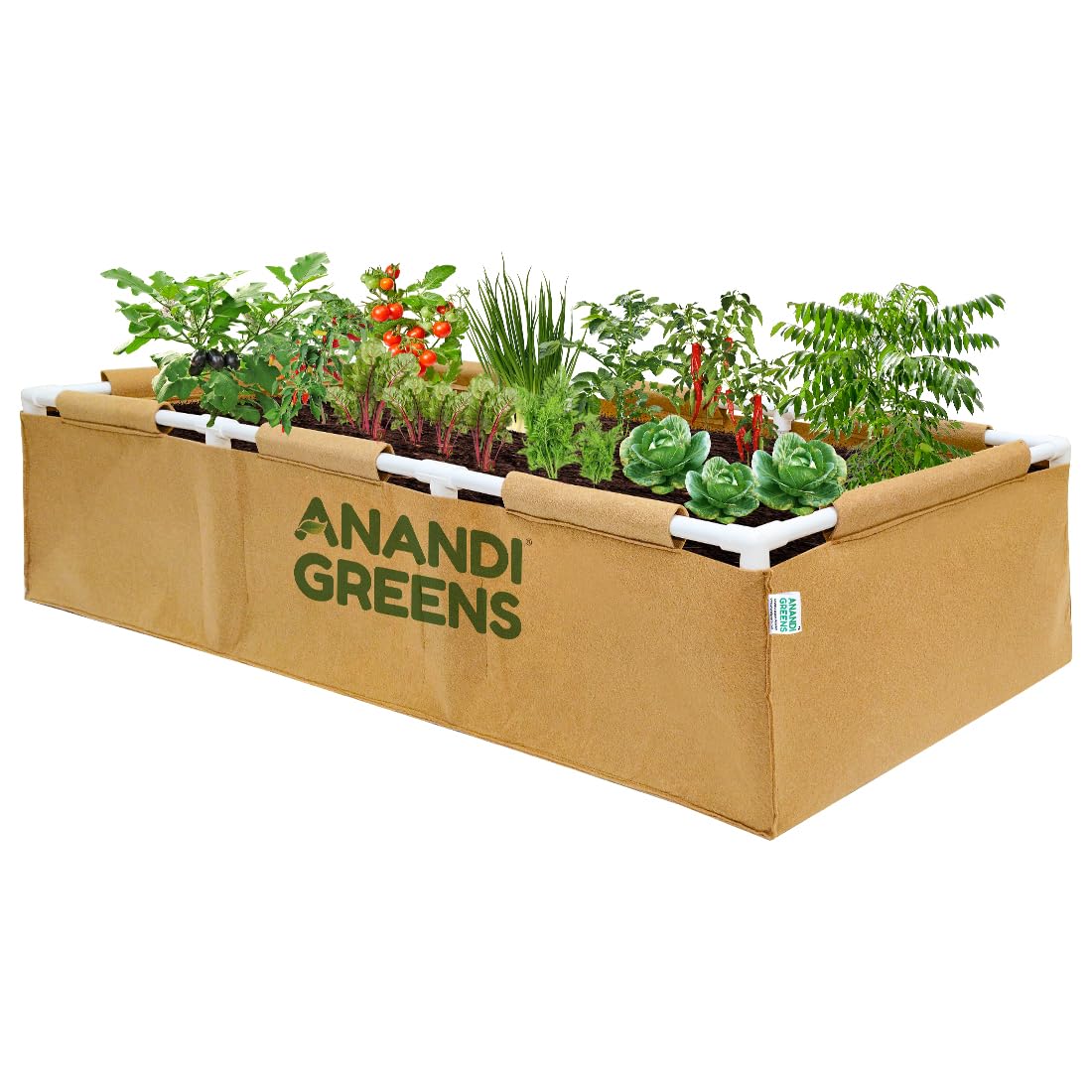Anandi Greens 400 GSM Geo Fabric Rectangular Plant Grow Bag with PVC Pipe Support Suitable for Indoor Outdoor Vegetable Terrace Gardening Cemal Color Size 6Lx2Wx1H Fit (B0D5HNCLWY) Amazon Price History, Amazon Price Tracker
