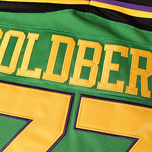 Villa EETUG Mighty Ducks Trikot #96 Charlie Conway #99 Adam Banks #33 Greg Goldberg #66 Gordon Bombay Film Hockeytrikot Weiß Grün, 33 Grün, XX-Large