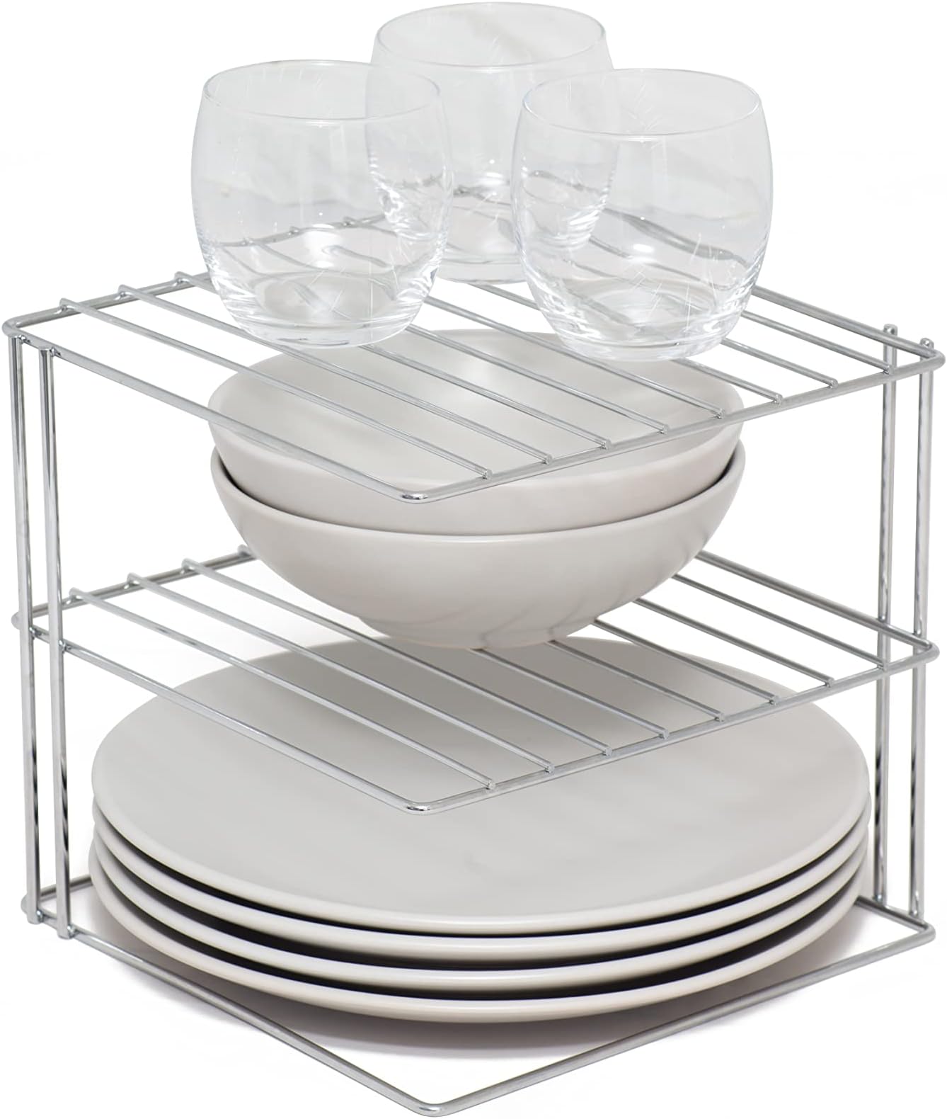 3 Tier Plate Rack - Cupboard Organiser – Chrome