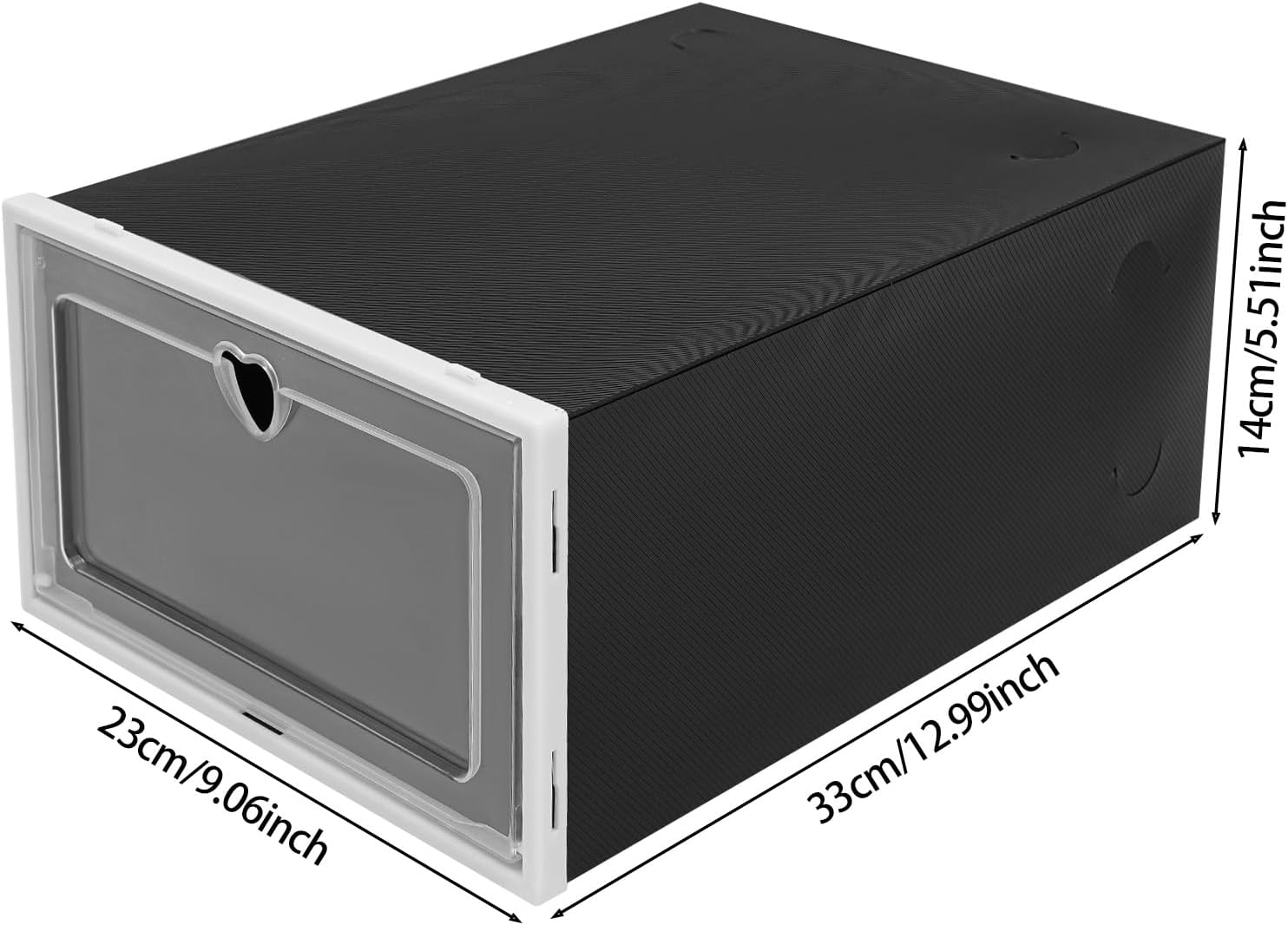 24 Pack Shoe Boxes Stackable Shoe Boxes Clear Flip Lid Shoe Boxes Boot Storage Organizer for Homes, Cloakrooms, and More for Storing Flats, Slippers, Casual Shoes (Black)