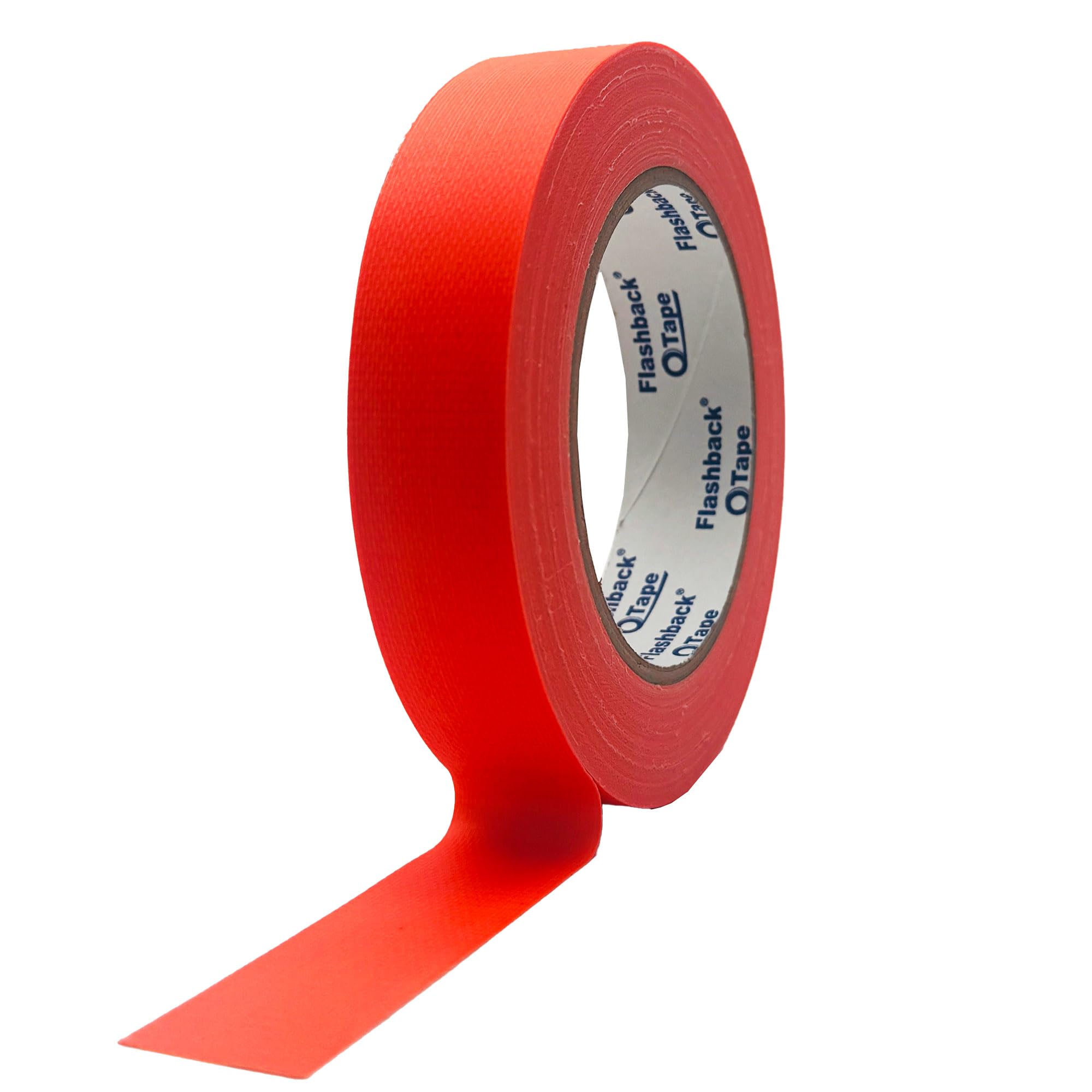 FlashBack Dayglo Fluorescent UV Blacklight Cloth Tape - Hula Hoop & Stage Grip - 24mm x 22.8 m (25 yd / 75 ft) (Orange)