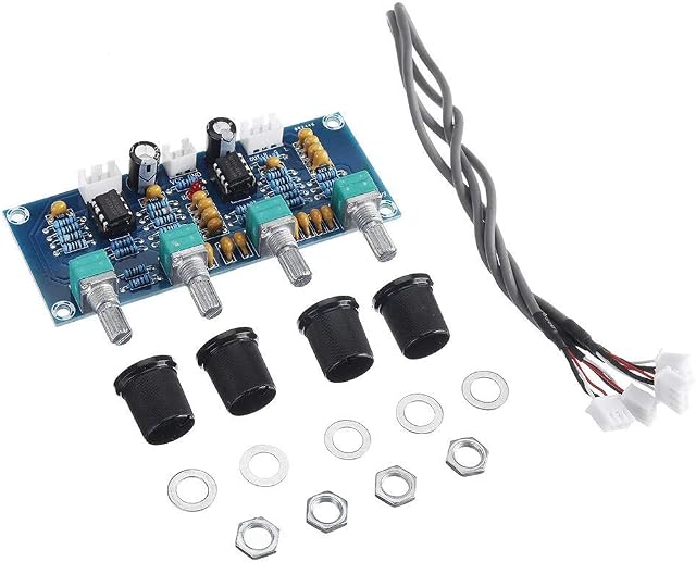 DollaTek XH-A901 NE5532 Tone Board Preamp Pre-amp with Treble Bass Volume Adjustment Pre-amplifier Tone Controller for Amplifier Board