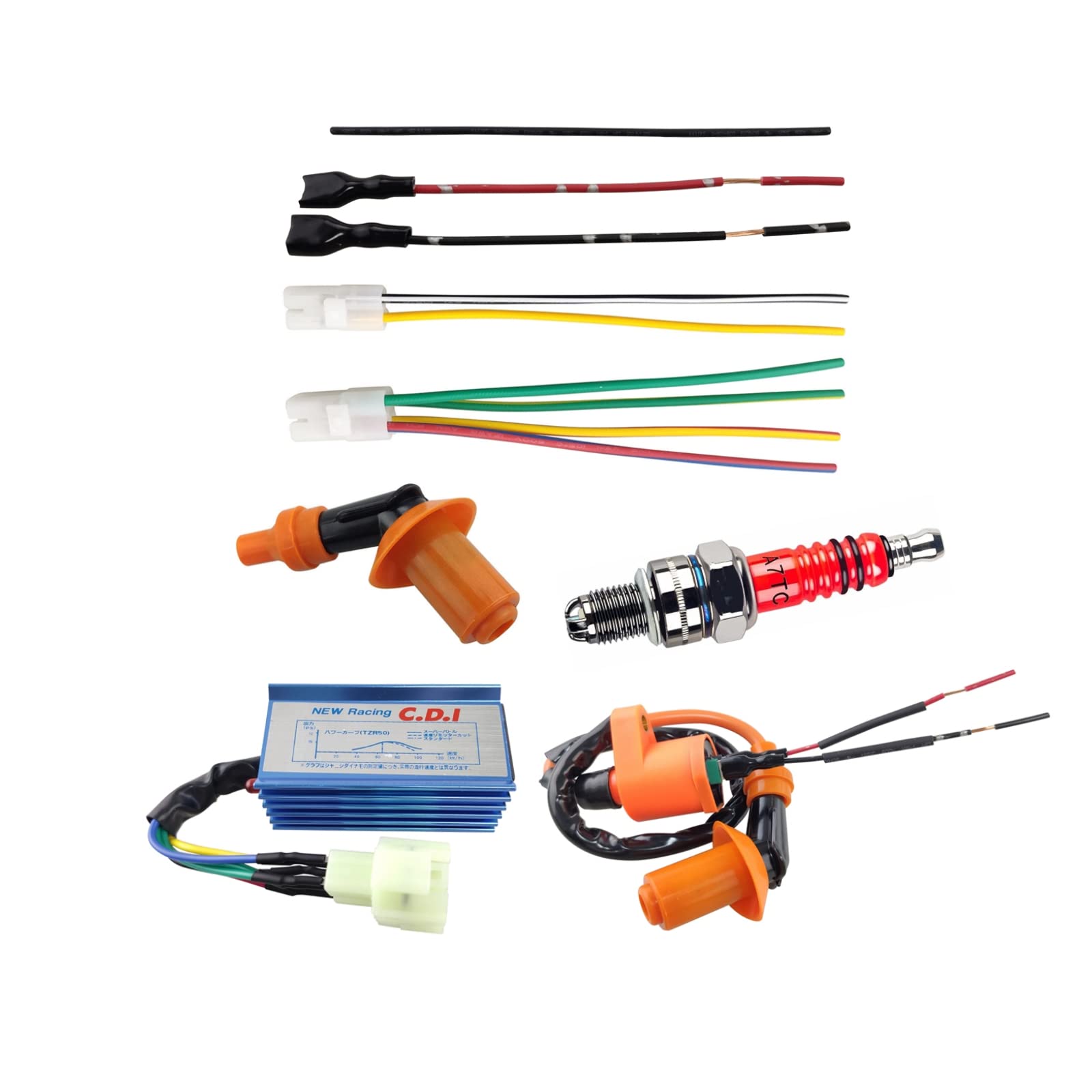 Buy GY6 ATV electrode spark plug A7TC electrode spark plug cap ignition