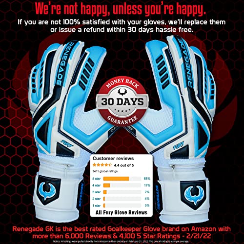 Renegade GK Fury SubZ Goalie Gloves with ProTek Finger Savers 4mm