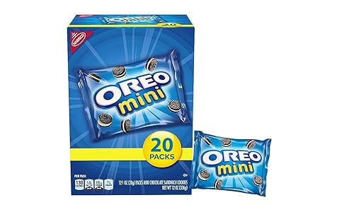 OREO - Mini galletas de sándwich de chocolate, 20 paquetes de aperitivos incluidos por Schoolhouse Snacks