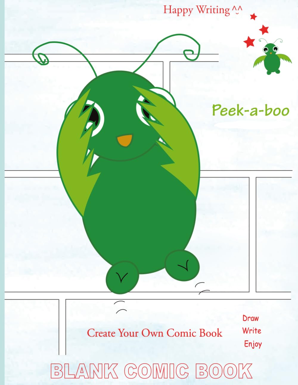 Happy Writing Blank Comic Book: AniToony Cartoon Collection - Myoppy Peek-a-boo