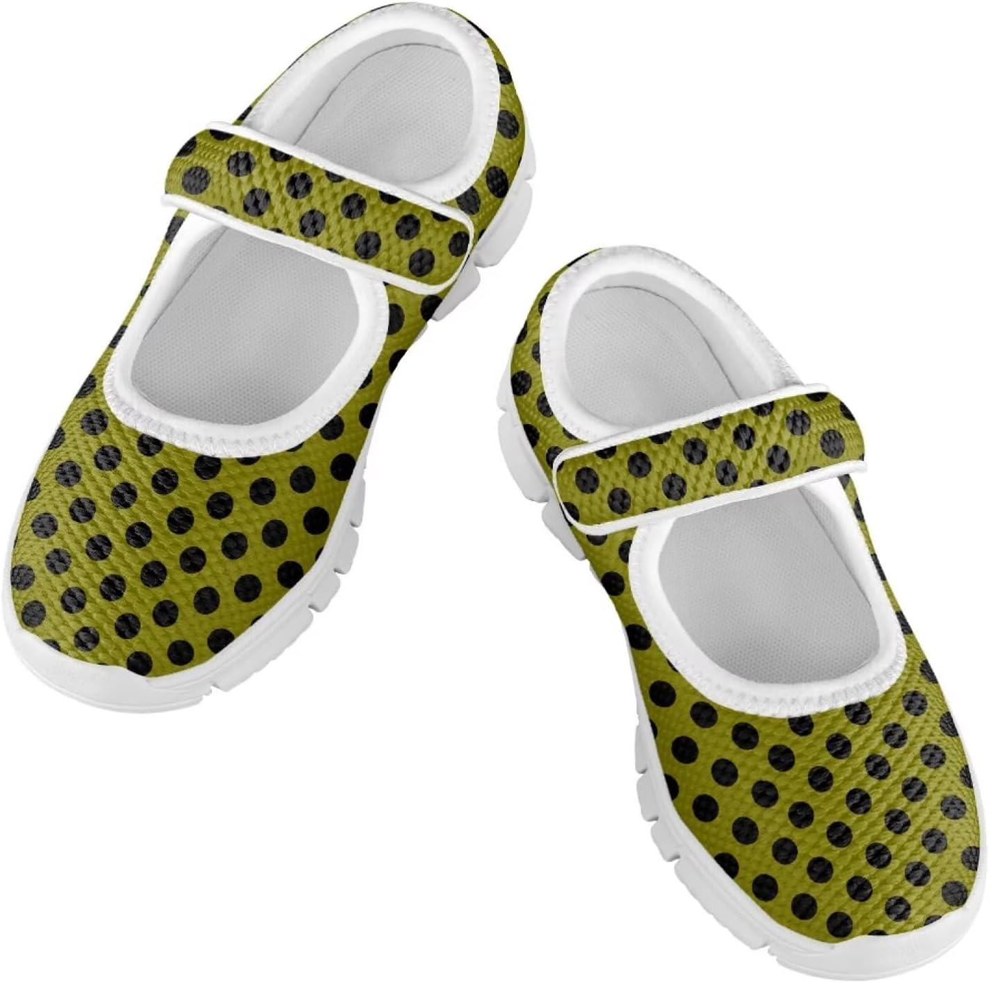 PinUp Angel Vintage Polka Dots Mary Jane Flats Comfortable Shoes Girls Dressy Party Shoes with Adjustable Strap